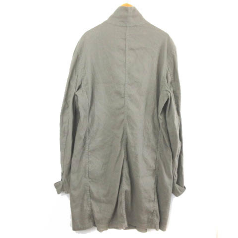 ニコロチェスキベリーニ Nicolo Ceschi Berrini ロングコート リネン ジップアップ グレー 48 IBO15 春秋 メンズ Ceschi Nicolo Nicolo' その他ブランド(ソノタブランド) ＣＥＳＣＨＩ テーラードジャケット