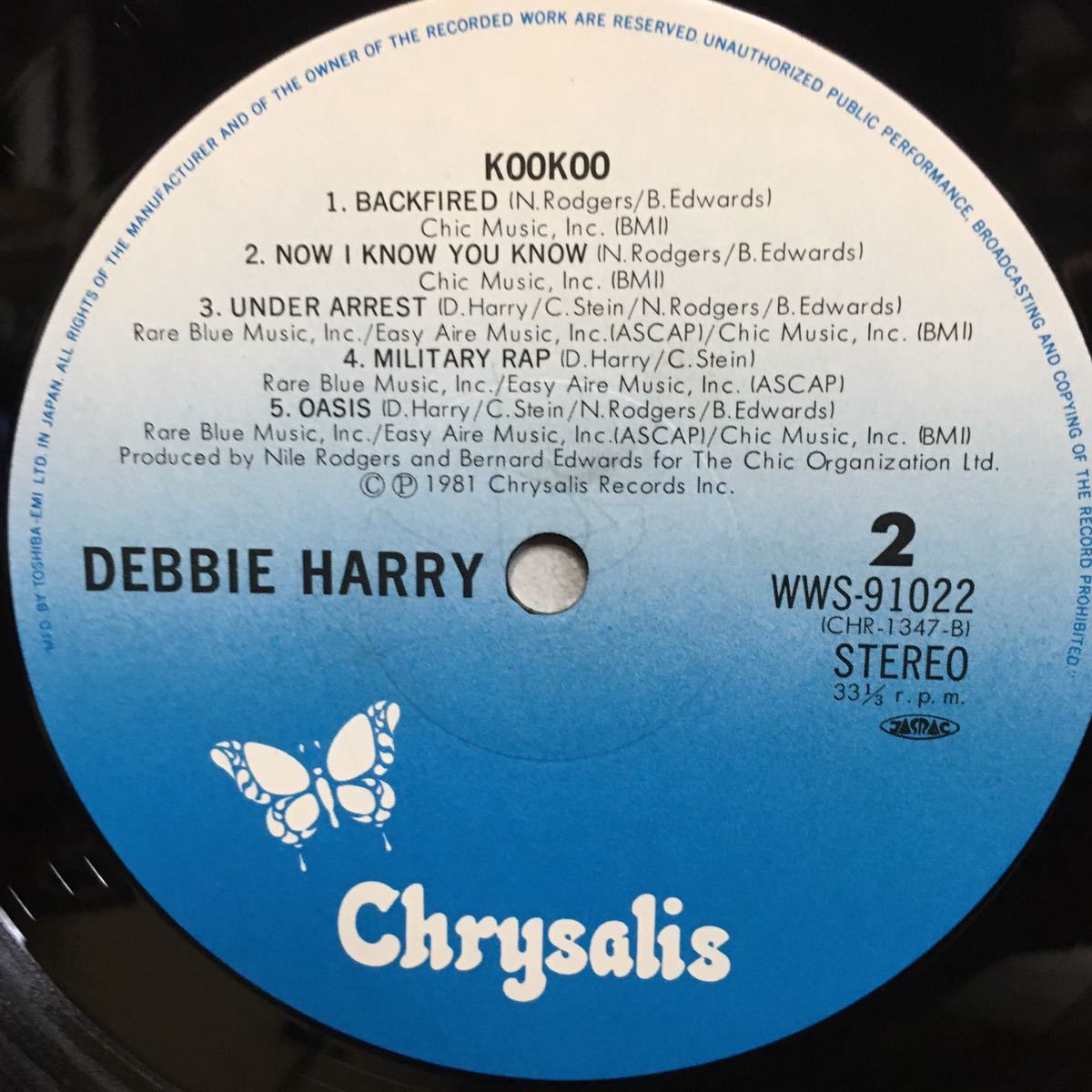 美盤 LP 帯付 DEBBIE HARRY デビー・ハリー / KOOKOO 予感 ※ BLONDIE(D 