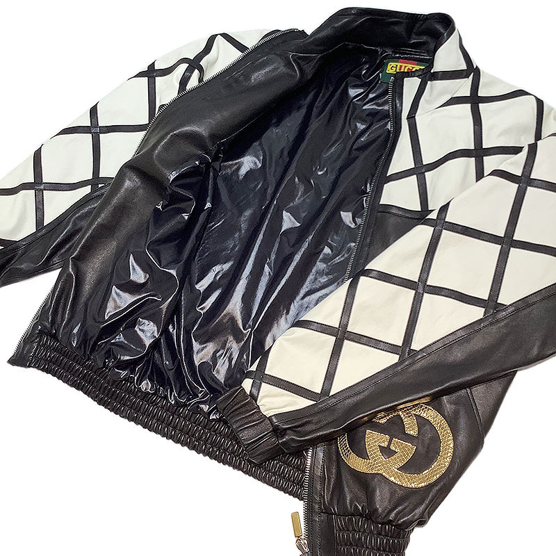 グッチ GUCCI × DAPPAER DAN GGレザーブルゾン 540387 18AW サイズ:M ホワイト/ブラック ブルゾン メンズ 中古 中古・古着通販GUCCI DAN (グッチ) Black & eBay