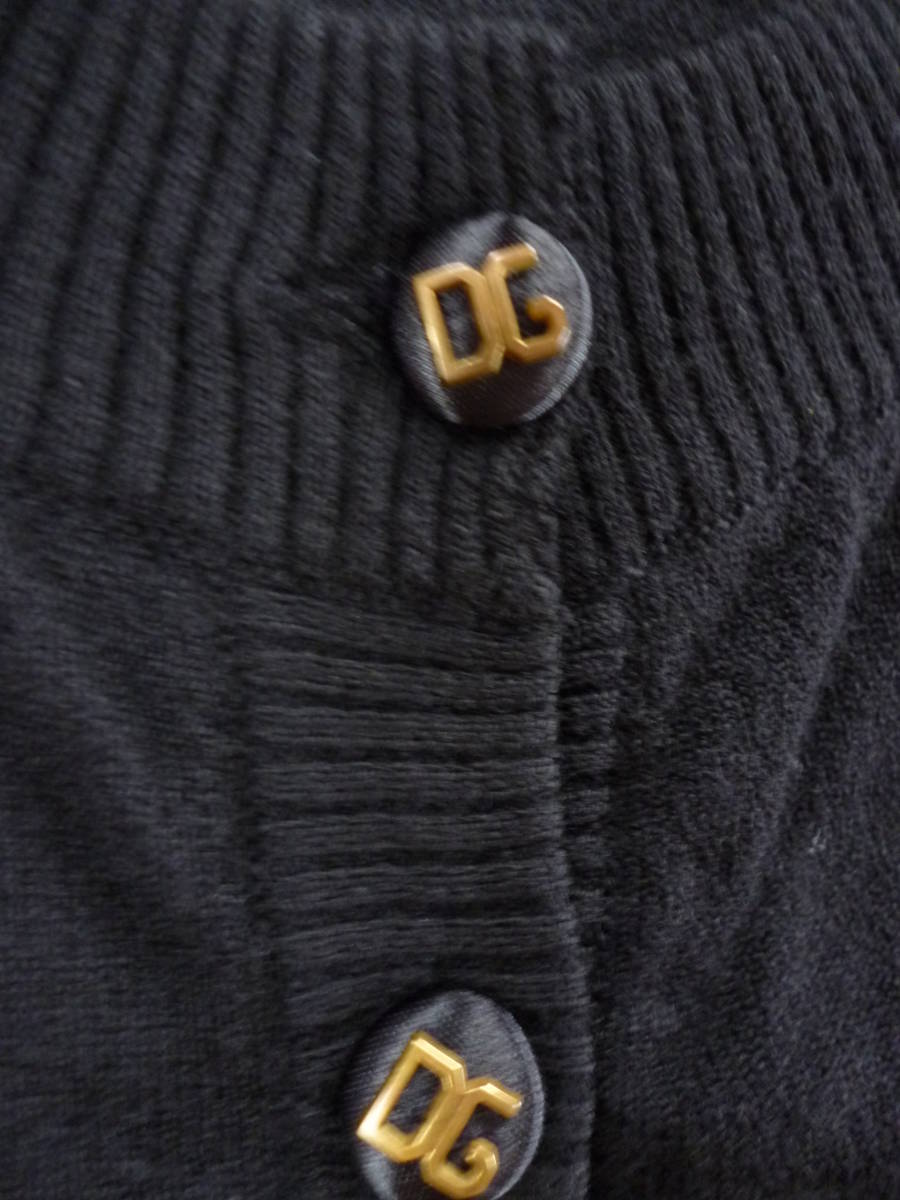 DOLCE&GABBANA ボタン リブ カーディガン ニット 黒 38