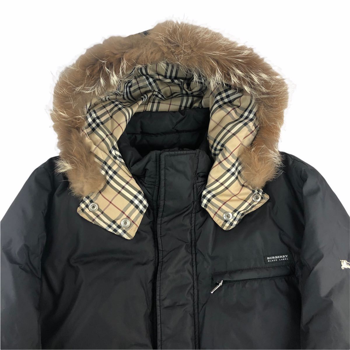 極美品 希少 BURBERRY BLACK LABEL バーバリーブラックレーベル ファー 