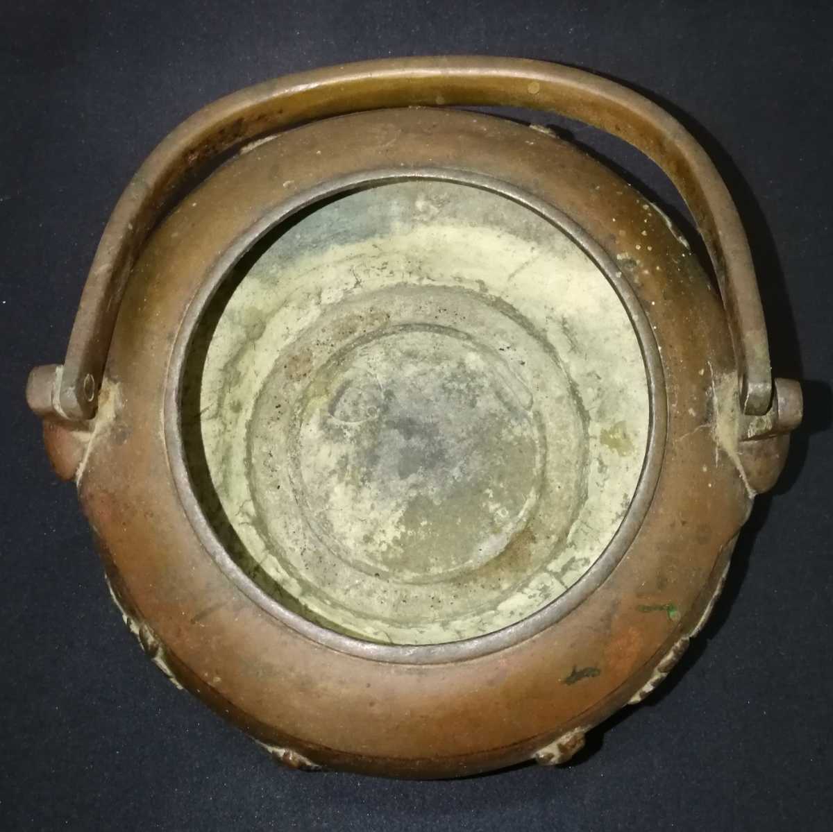 古銅 手あぶり 香炉 時代物 唐物/小火鉢 手炉 手焙/銅製 茶道具 中国 