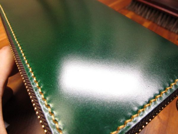 限定 ラウンドファスナー 長財布 レーデルオガワ コードバン グリーン