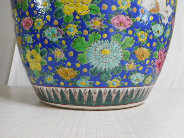 古伊万里 古美術 金襴手 色絵 南錦手 十錦手 花尽くし 蝶紋様 火鉢