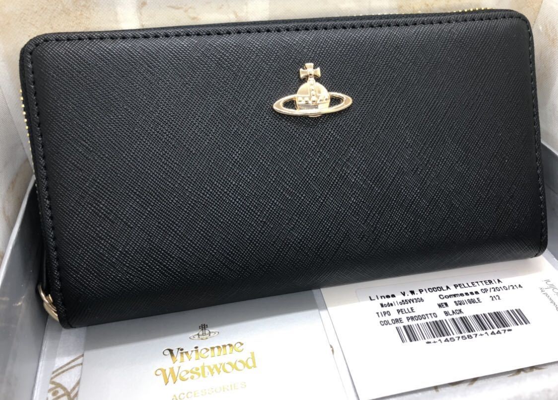 新品 未使用 Vivienne Westwood ヴィヴィアン 長財布 クロコ ブラック