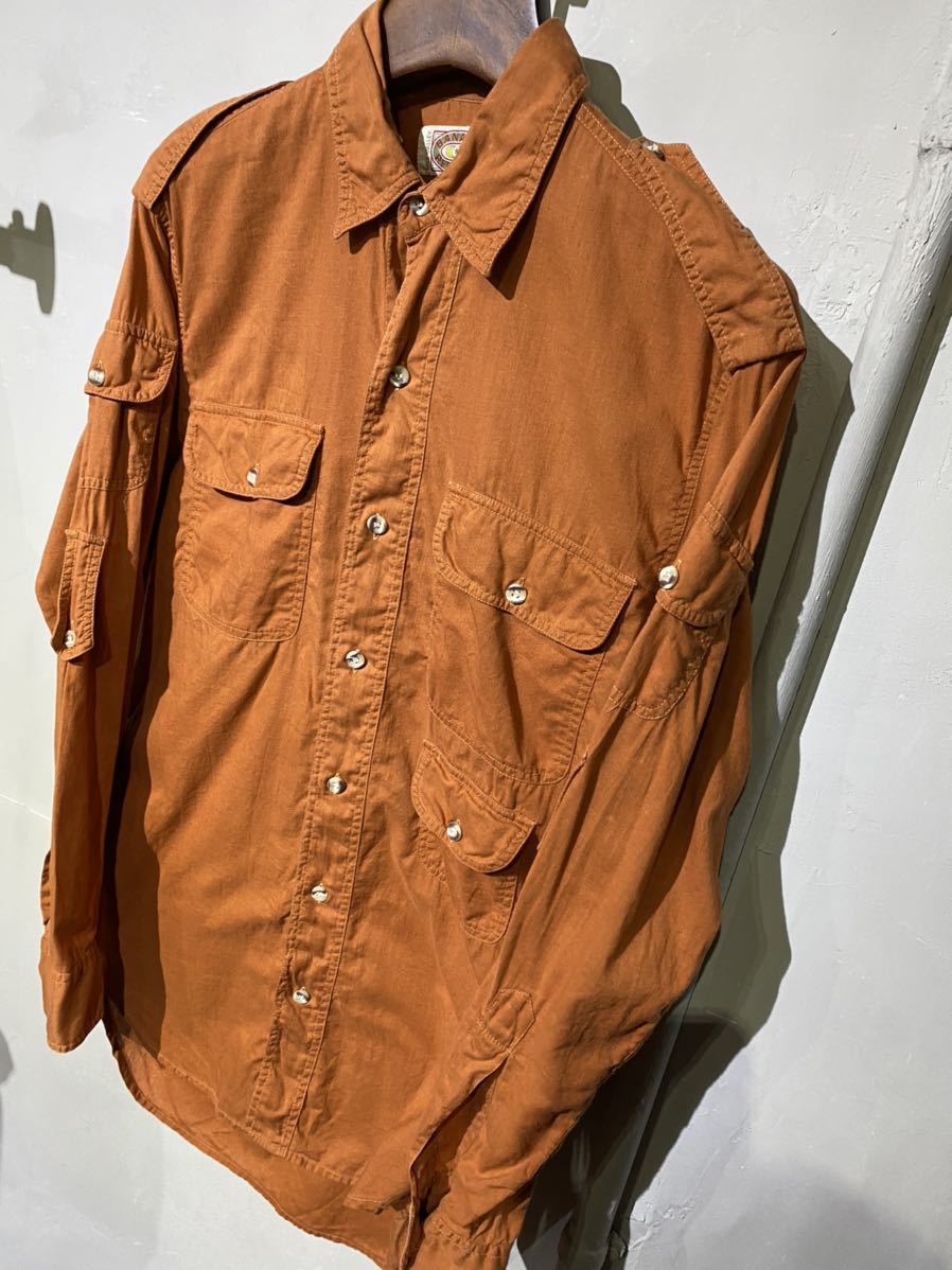 80年代 80s BANANA REPUBLIC サファリシャツ 生成り XL A648 BANANA