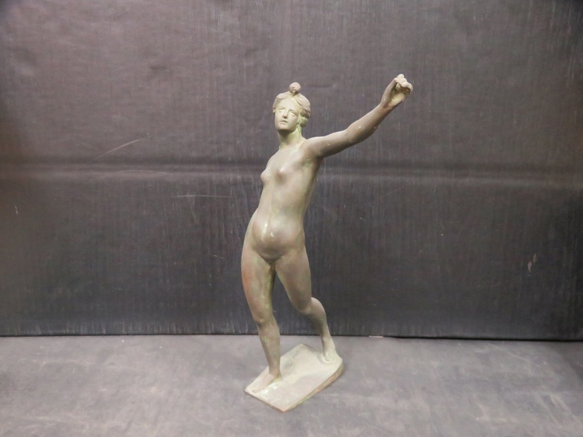 裸婦」・鉄製・・銘無 裸婦像 ブロンズ像 三枝惣太郎 PM365. 彫刻美術 金属