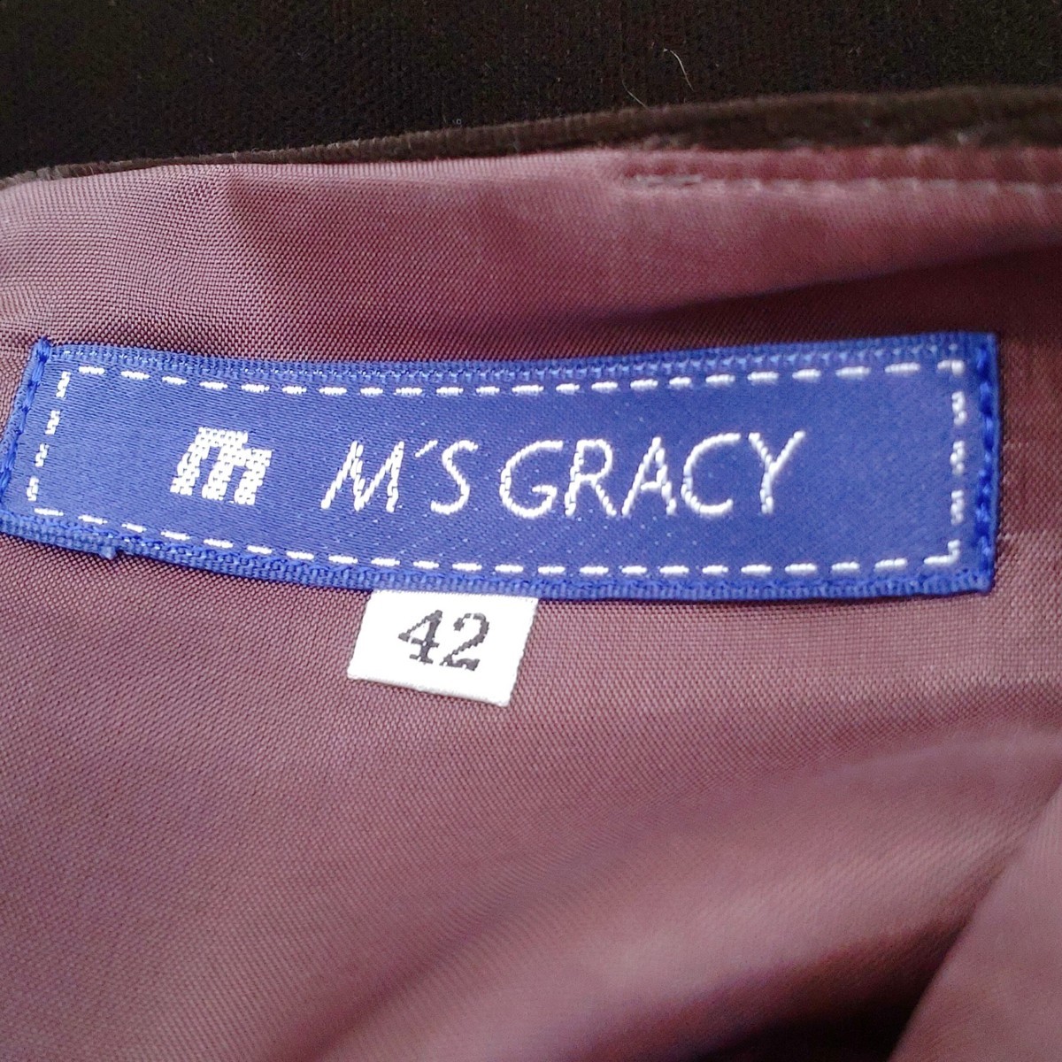 M’S GRACY　ジャケット・ワンピースセット　サイズ42　ブラウン　お花刺繍　ベルベット　エムズグレイシー M\u0027S GRACY ワンピース レディース GRACY上下セットエムズグレイシー『ワンピース・ジャケット by