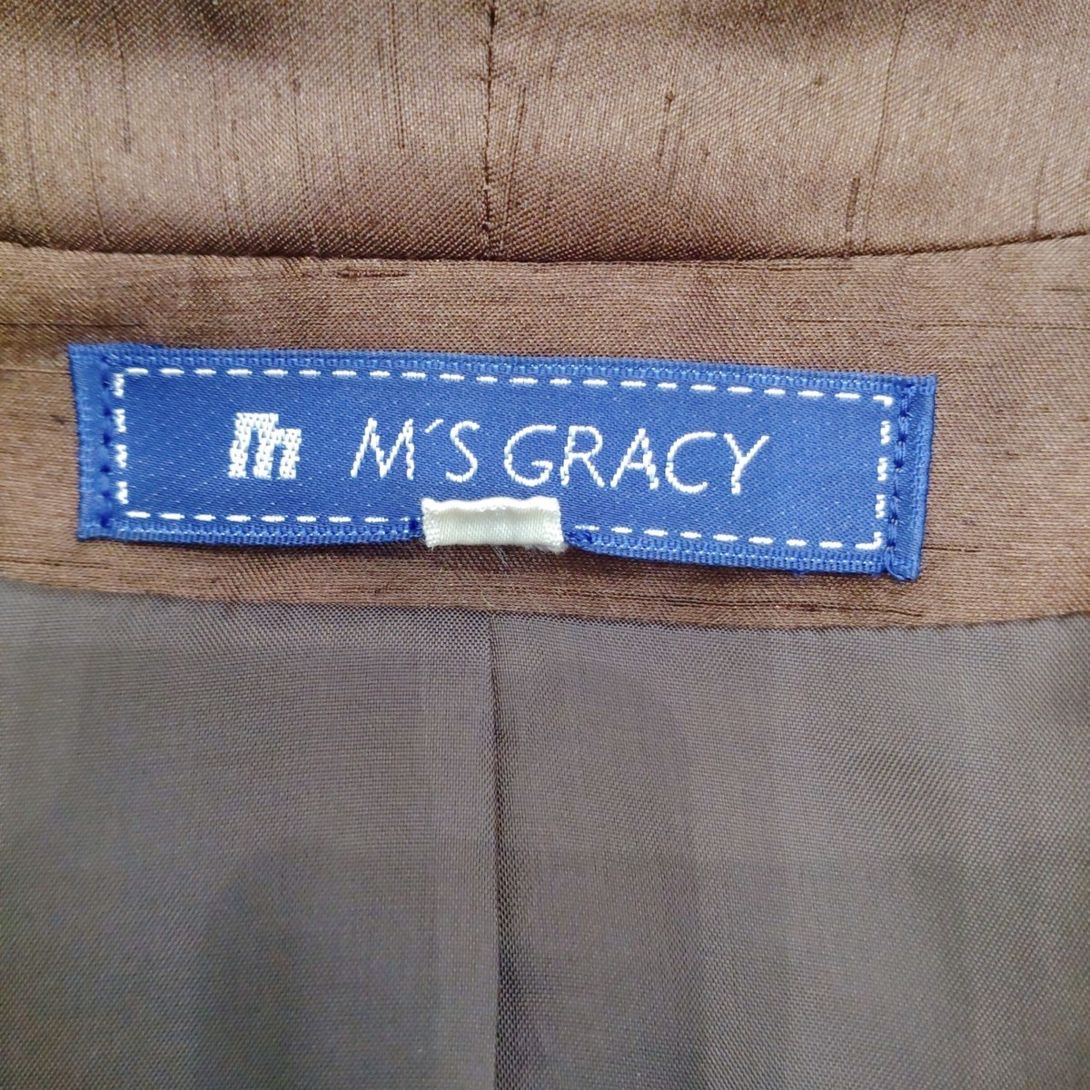 M’S GRACY　ジャケット・ワンピースセット　サイズ42　ブラウン　お花刺繍　ベルベット　エムズグレイシー M\u0027S GRACY ワンピース レディース GRACY上下セットエムズグレイシー『ワンピース・ジャケット by