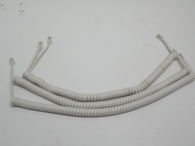 ビジネスホン　各メーカー共通新品　受話器用カールコート゛　15本セット　くるくるコード_1