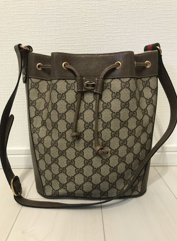 KG0008【希少】人気モデル OLD GUCCI オールドグッチ GG柄 シェリー 