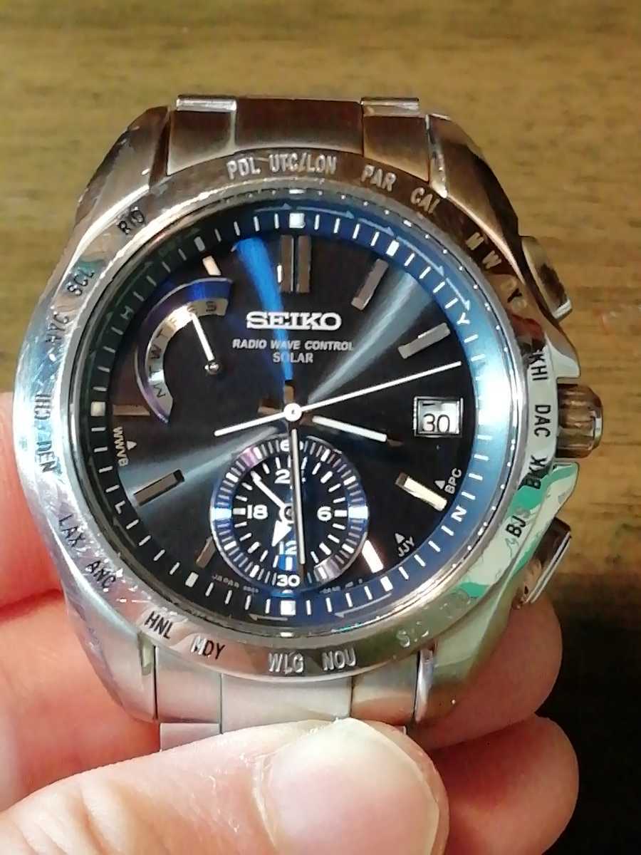 美品 セイコー ブライツ 電波ソーラー 7B24-0AW0 スターティング