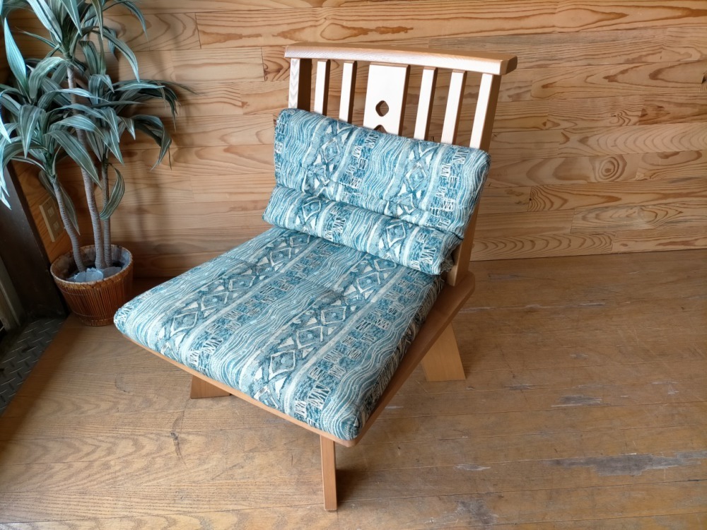 A◎ナガノインテリア 回転式 ダイニングチェア タモ無垢材 回転チェア