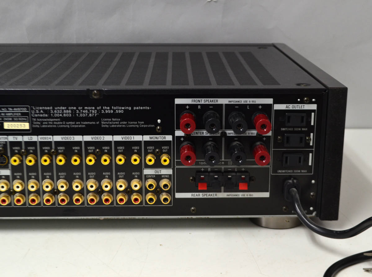 YS641 ソニー AVアンプ TA-AV8700 現状品 動作チェック済 SONY