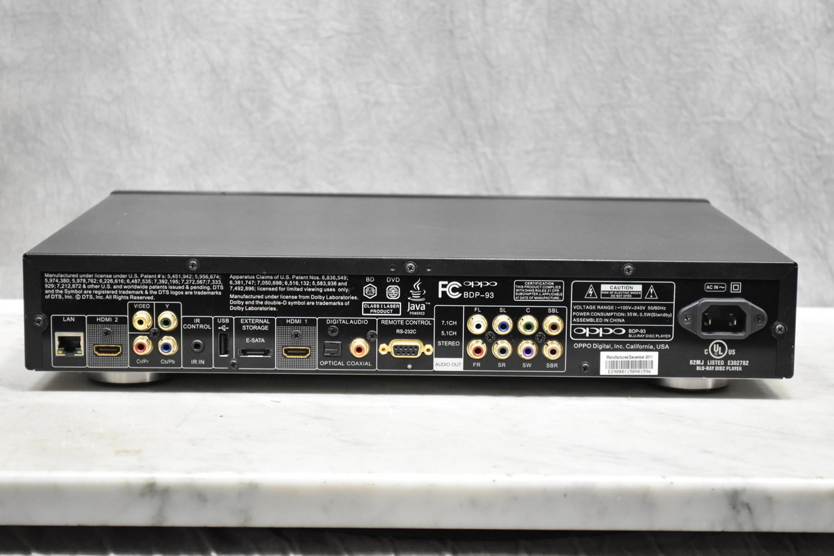 BDP-93 OPPO Oppo Blu-ray Player & ユニバーサル・ブルーレイ