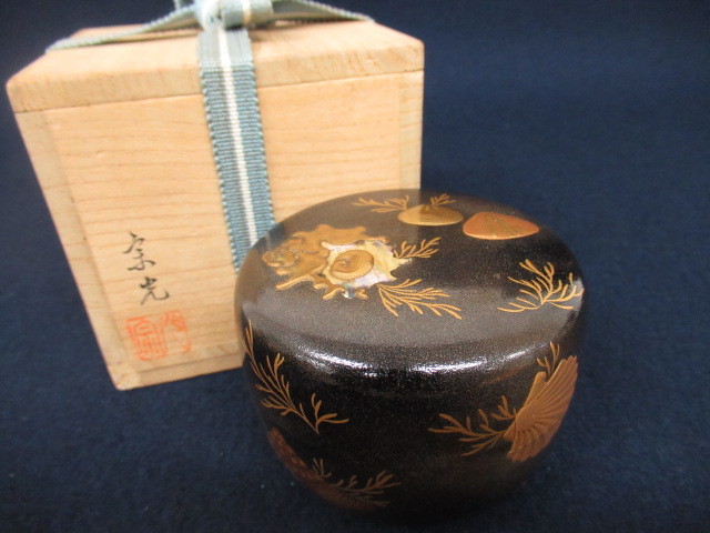 △10SK720△茶道具棚物 塗師 川瀬表完作 木地漆塗 四方棚 表千家 木製