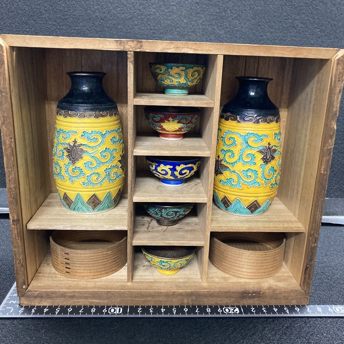 純銀内張 ☆生駒特製 桐箱入 京焼 永楽焼七宝酒器