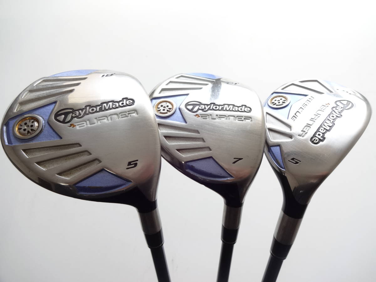 初心者お勧め！格安税込【日本仕様】テーラーメイド　BURNER　レディース　5w＆7w＆5UT　3本セット★純正カーボン(L)★
