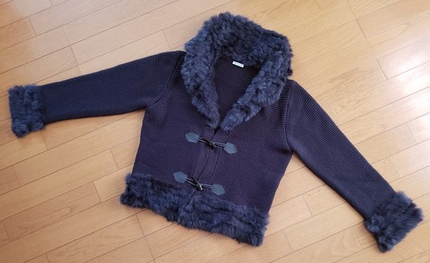 ◇大きいサイズ＝MARELLA/マレーラ～リアルファー＆ニット ジャケット 