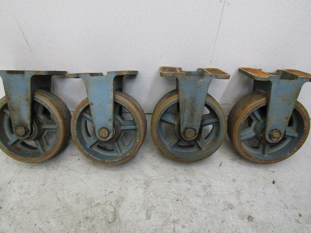 ハンシン 船台防水型キャスター FCD 250－90 ウレタン車輪 固定式  