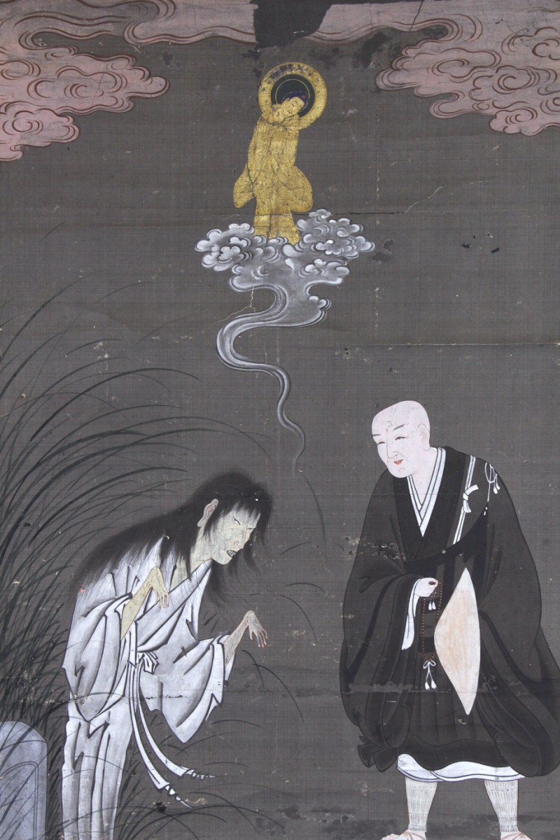 掛軸「江戸期 蓮如幽霊図」蓮如上人 怪異 幽霊画 絵画(掛軸)｜売買され