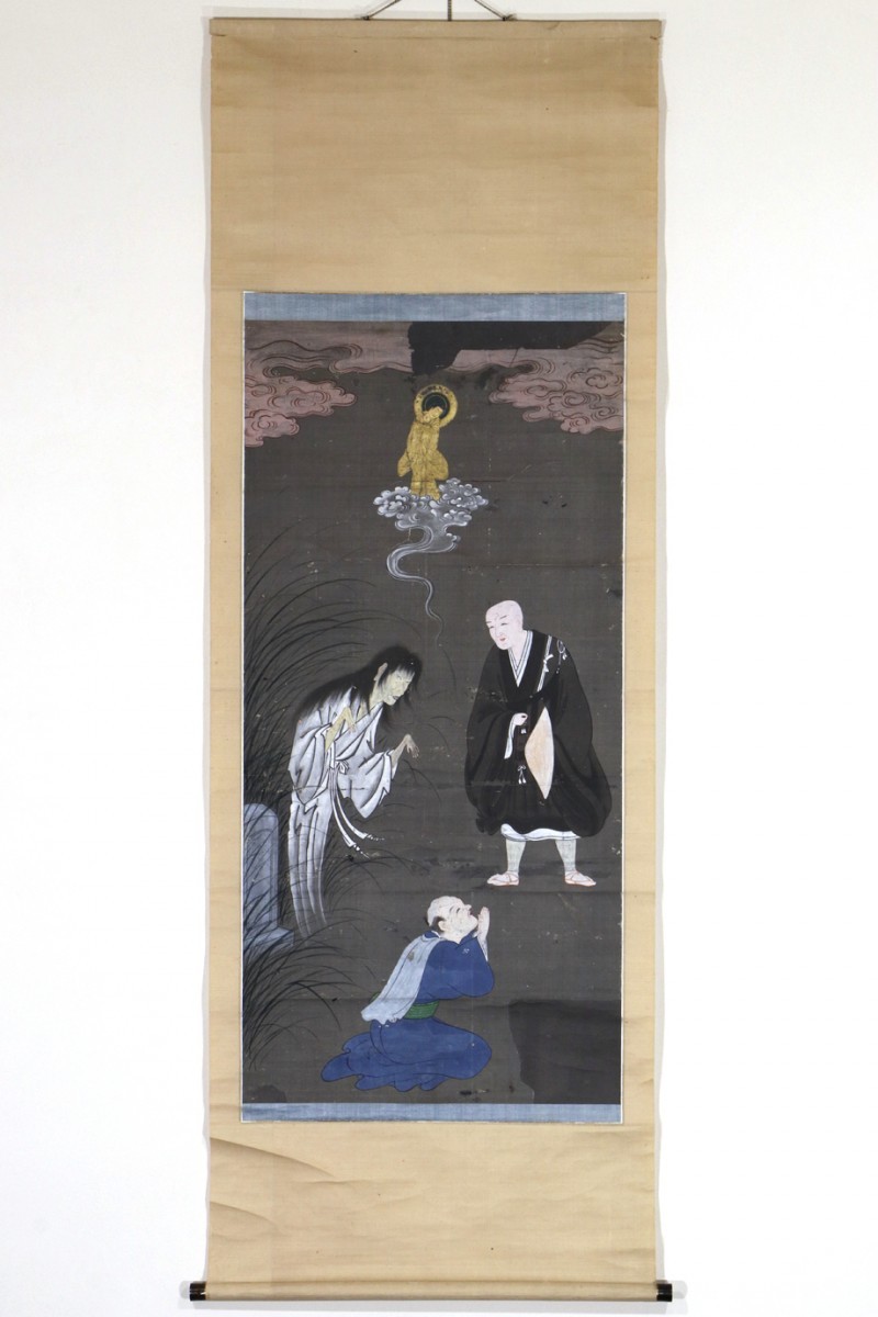 掛軸「江戸期 蓮如幽霊図」蓮如上人 怪異 幽霊画 絵画(掛軸)｜売買され