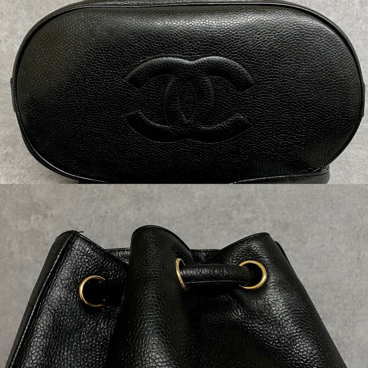 □ 1円 美品 □ CHANEL シャネル ヴィンテージ レザー キャビアスキン 