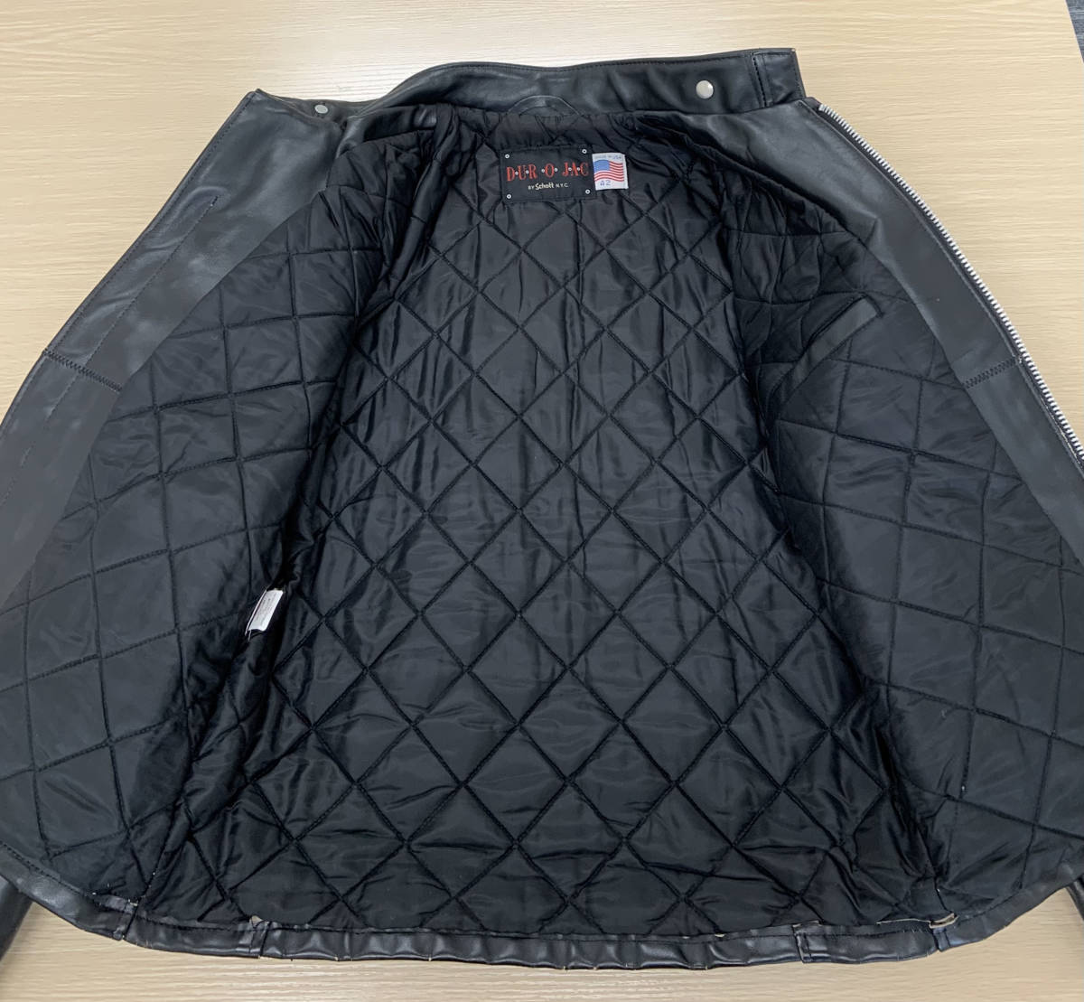 ◇schott【42】黒◇シングルライダース 米国製 641Q☆ショット バイク