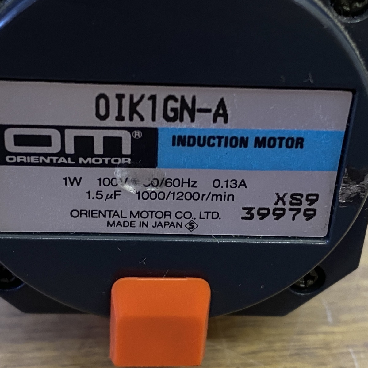 ORIENTAL MOTOR 0IK1GN-A INDUCTION MOTOR 0GN180K ギアヘッド 1