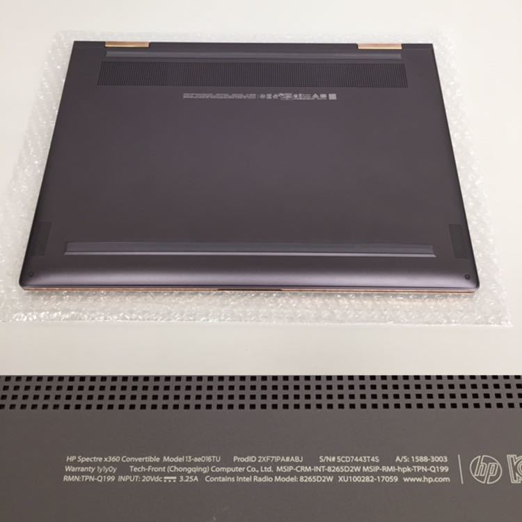 【ジャンク】HP Spectre x360 13 -ae016tu 13.3インチ/Win10Home/Core i7 8550U 1.80GHz/16GB/SSD512GB/ブラック スペクトル ノートPC