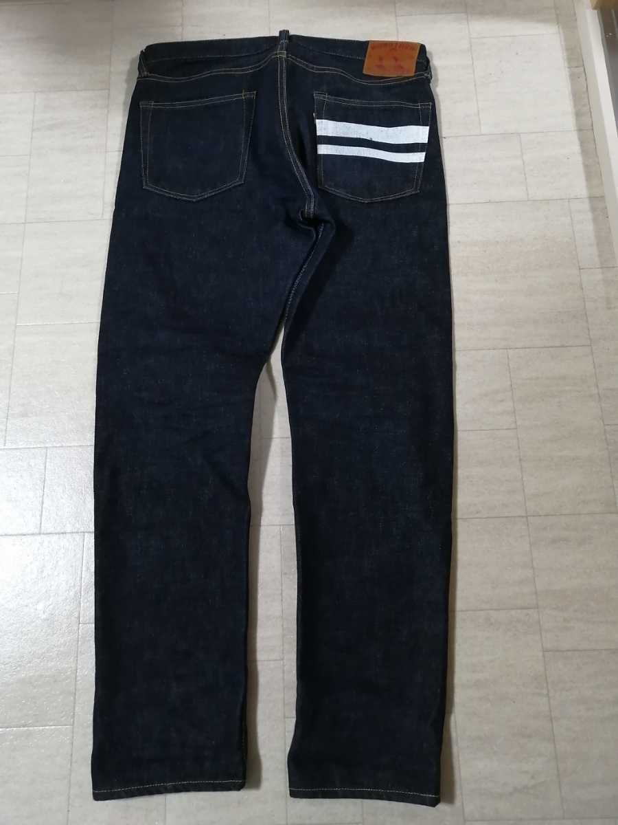 サイズ：34 日本製 美品 0105SP 桃太郎ジーンズ “出陣15.7ozナロー 