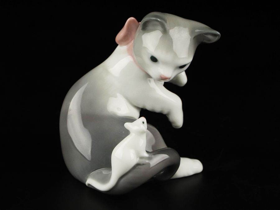 LLADRO リヤドロ 5236 驚いた仔猫ちゃん Cat and mouse フィギュリン
