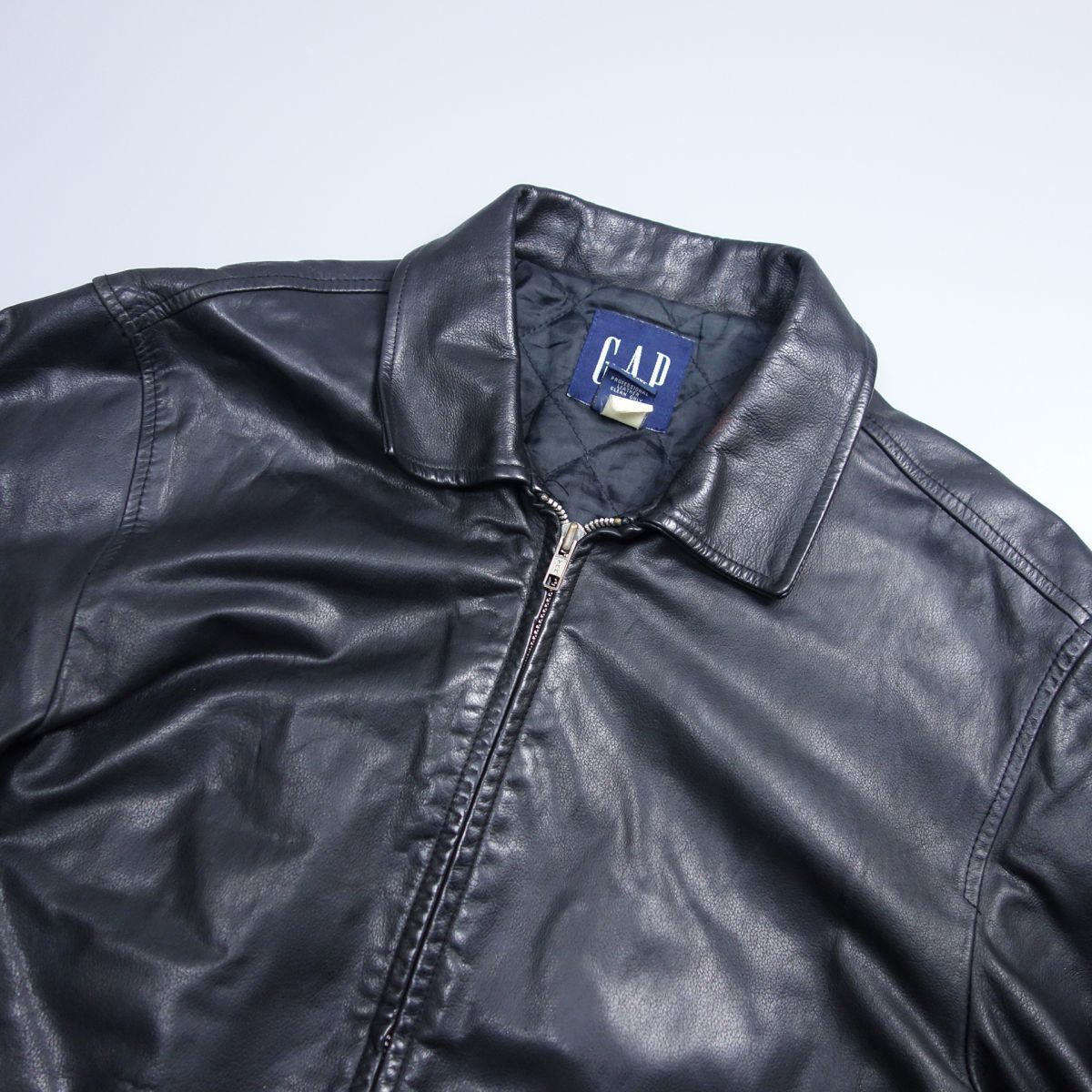 1円 90s 00s オールド ギャップ Old Gap レザー ジップアップ