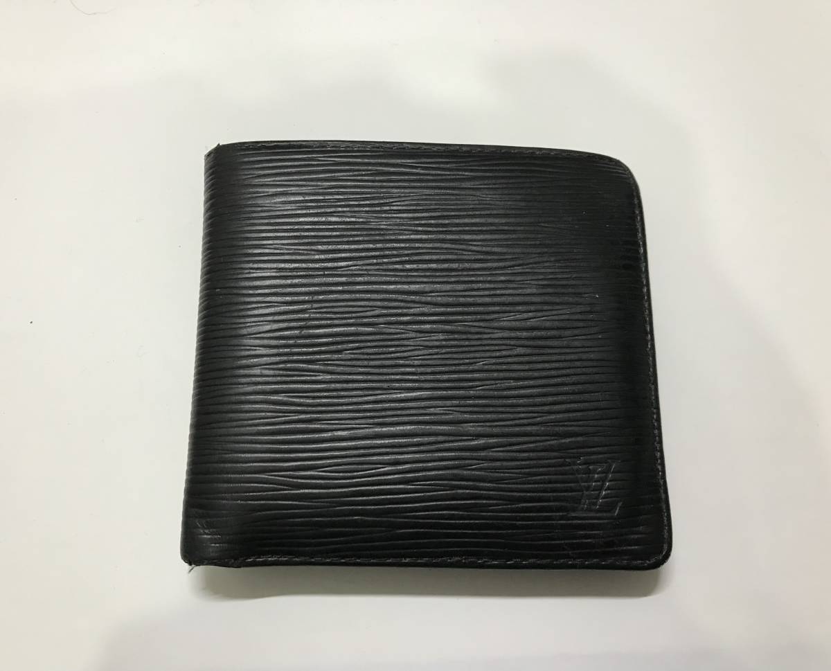 中古】ルイ・ヴィトン/LOUIS VUITTON 二つ折り財布 小銭入れ エピ 黒 