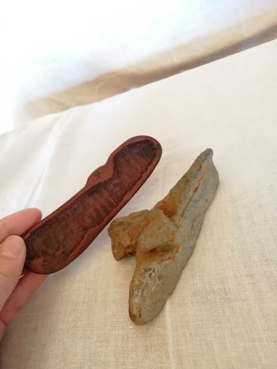鞍馬産 洛舎】水石 箱+台座付き 鑑賞石 盆石 自然石 川石 水石