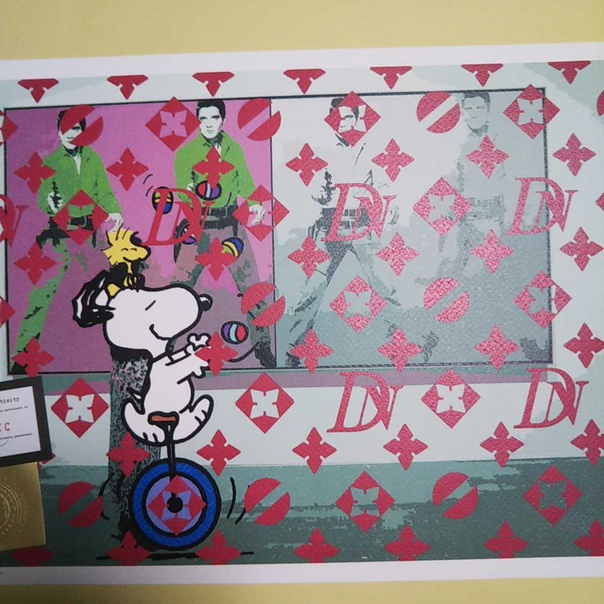 DEATH NYC 世界限定100枚 アートポスター スヌーピー SNOOPY ジャグリング 一輪車 LOUIS VUITTON ルイヴィトン エルビスプレスリー レッド DEATH NYC 世界限定100枚 世界限定100 mm02 激安通販のイーサプライ