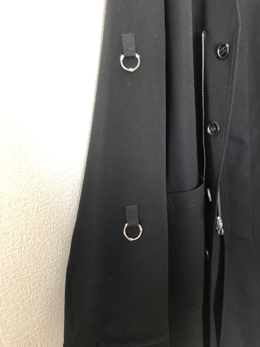 20AW ソロイスト ノーカラー ドクターコート 黒 46 