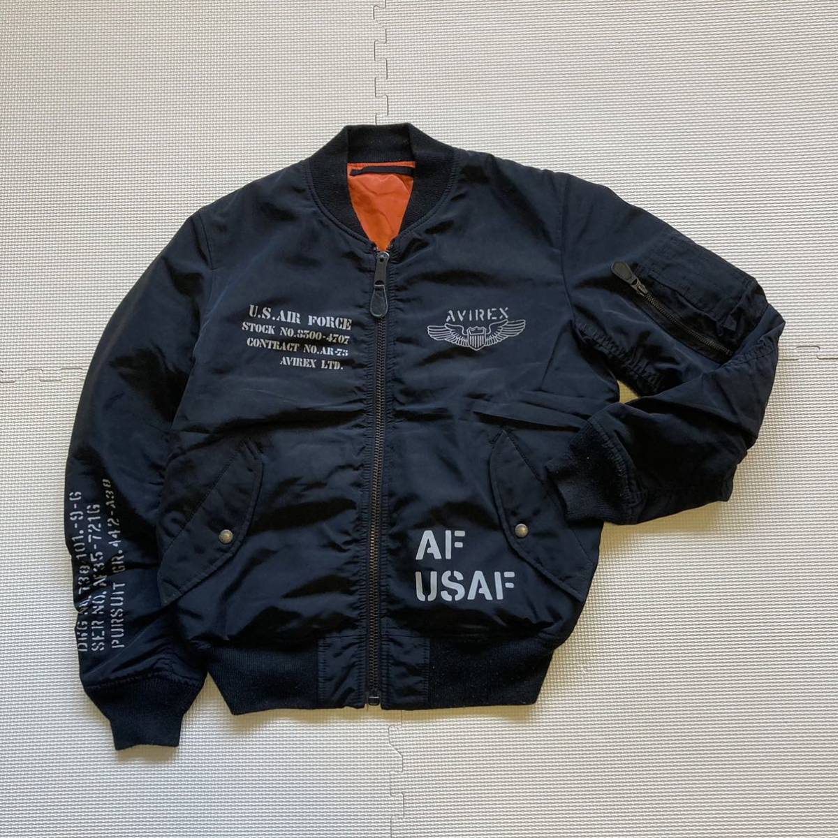  PX AVIREX アビレックス USAF MA-1 フライトジャケット M ブラック(Mサイズ)｜売買されたオークション情報、yahooの商品情報をアーカイブ公開 - オークファン 男性用