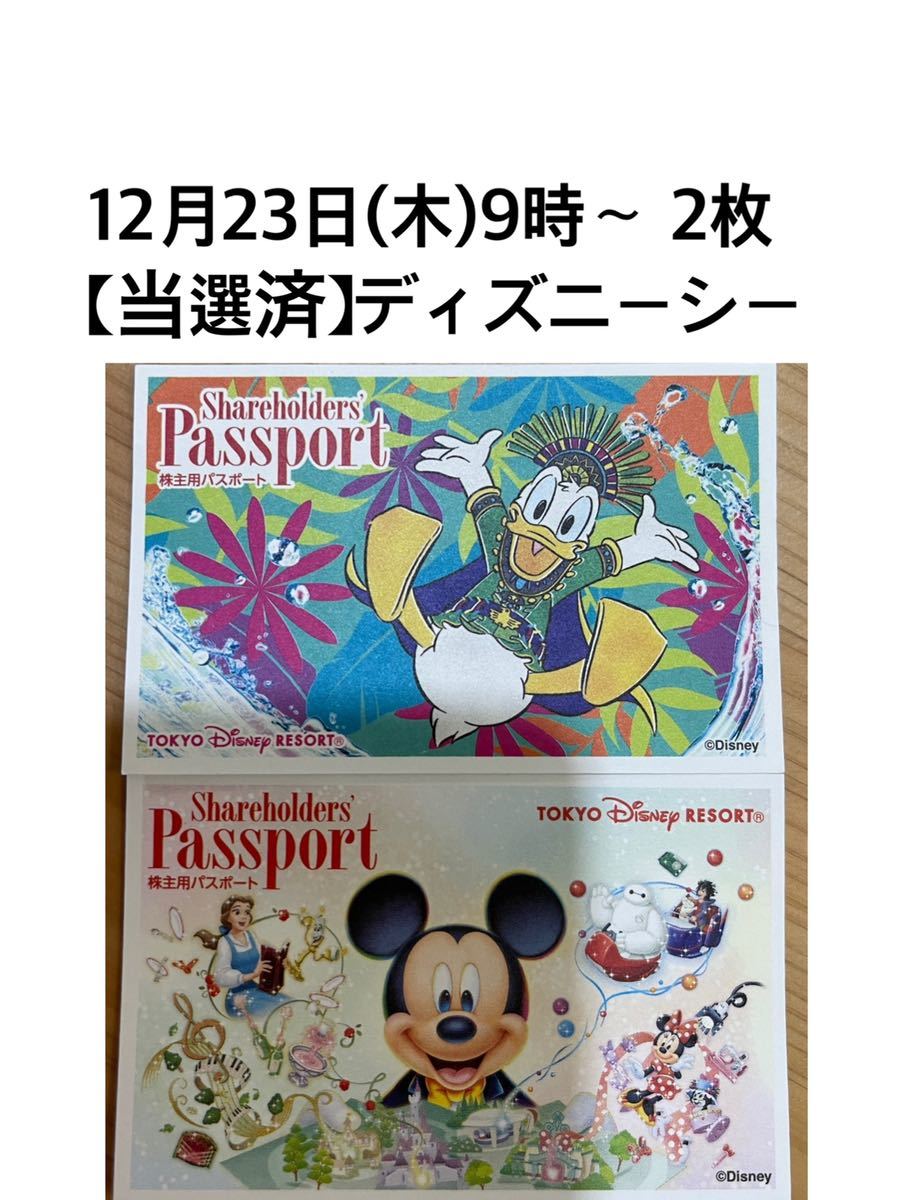 12月23日 ディズニーシー9時～チケット2枚 1セット【当選済】