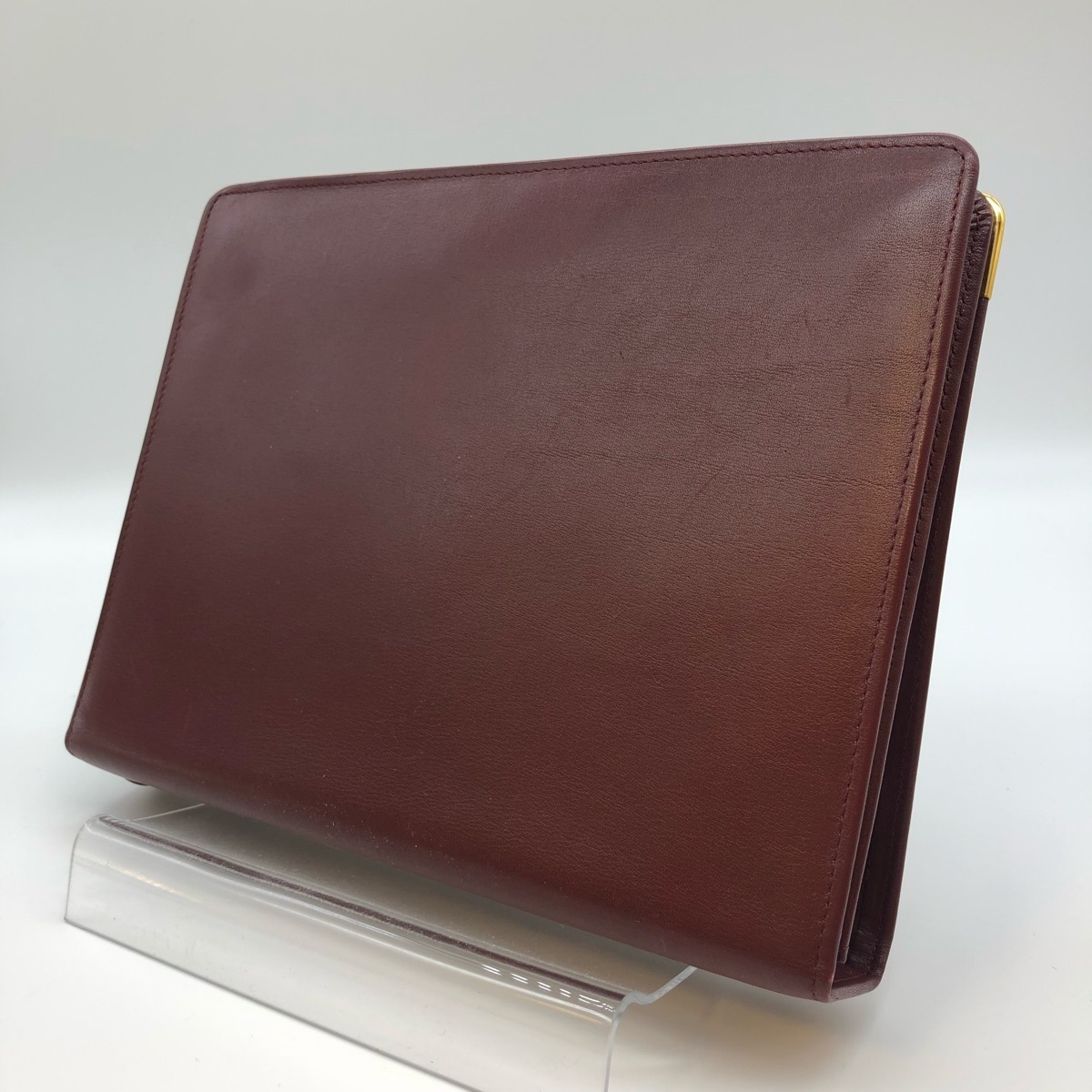 CARTIER カルティエ クラッチバッグ ボルドー レザー Cartier
