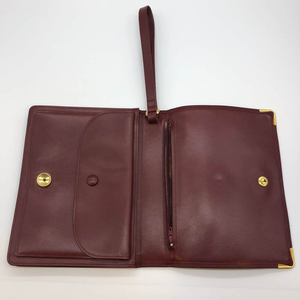 CARTIER カルティエ クラッチバッグ ボルドー レザー Cartier
