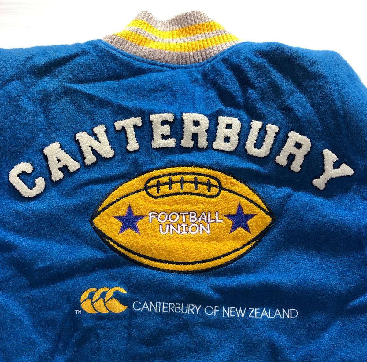 CANTERBURY カンタベリー》袖革 牛革 バックビッグアーチロゴワッペン