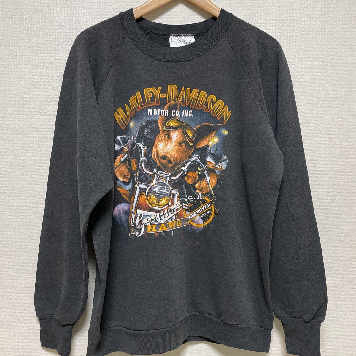 80s 3D EMBLEM ハーレーダビッドソン スエット スウェット Tシャツ 