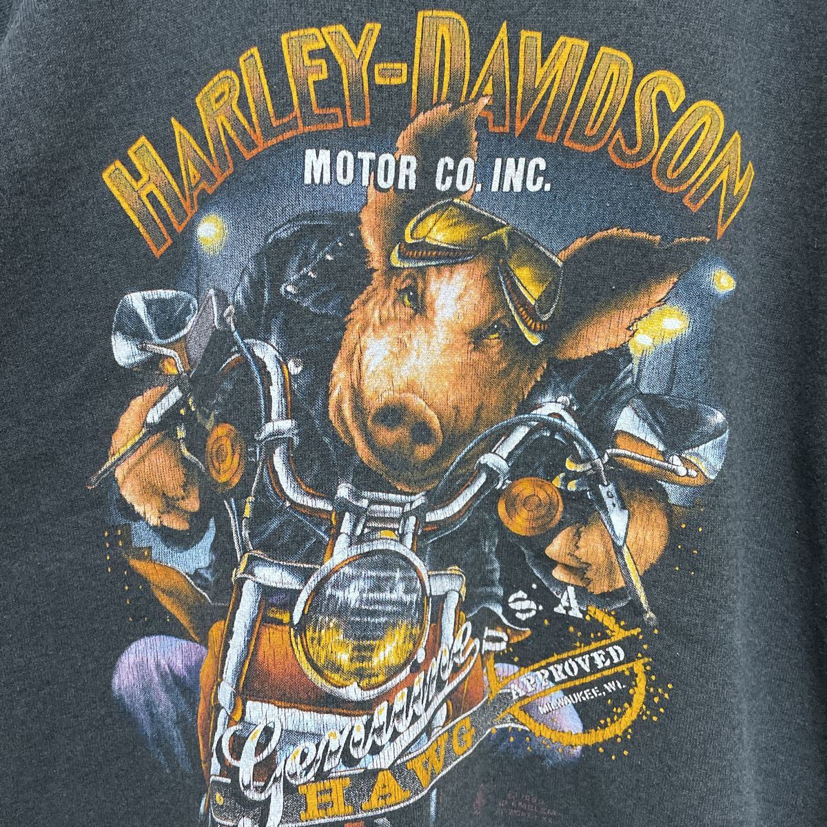80s 3D EMBLEM ハーレーダビッドソン スエット スウェット Tシャツ 
