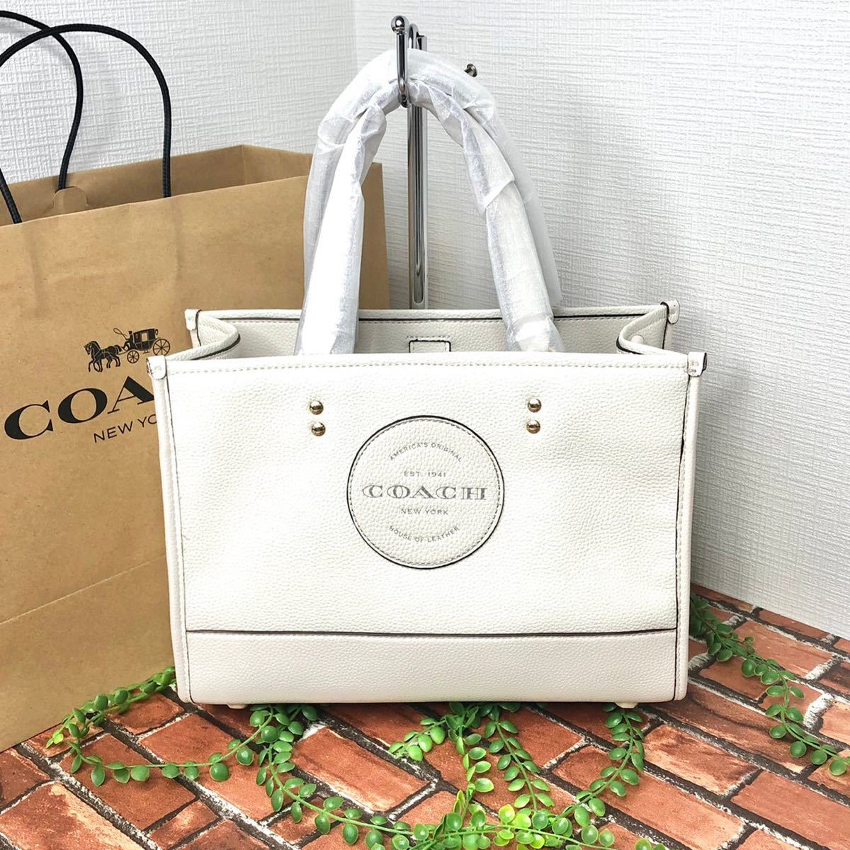 ≪新品≫COACH ハンドバッグ&ショルダーバッグ 2WAY 丸ロゴ ホワイト