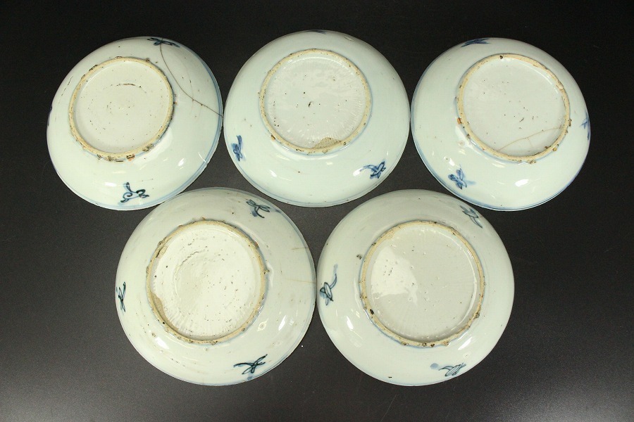 古染付　ぐい呑　コップ　5客　中国陶磁器　骨董古美術 中国（古染付）｜所蔵品｜石洞美術館 青花 古染付 > ⁄ ⁄呉須染付