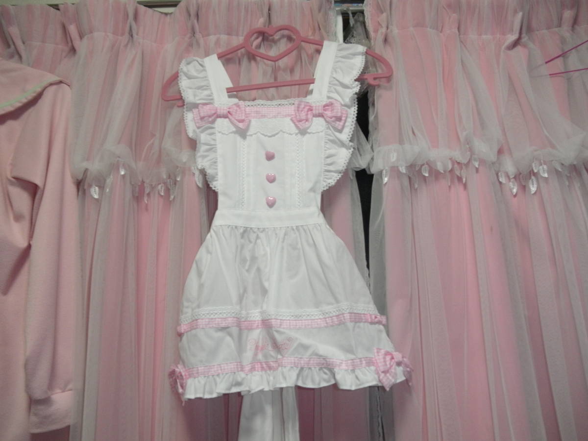Angelic Pretty ピンク エプロン アンジェリックプリティ エプロン ホワイト＆ピンク Angelic Pretty