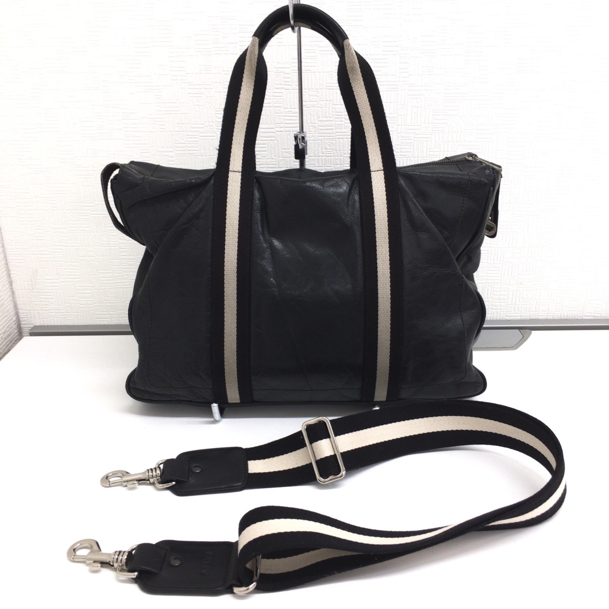M*I様 Bally 2way 仔牛革 オールレザー メンズ ビジネスバッグ 黒