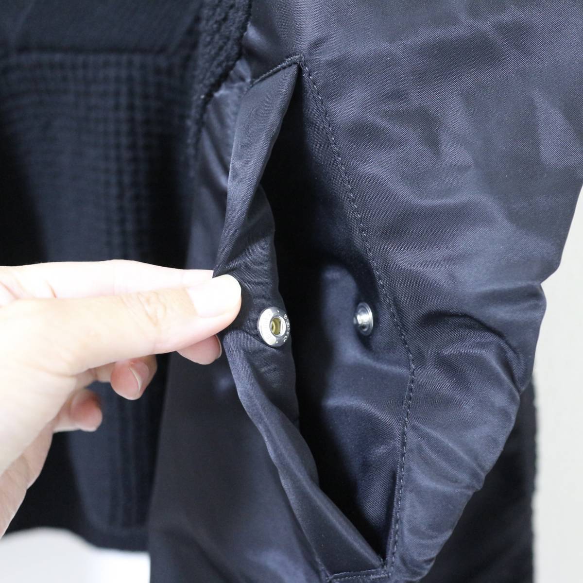Sacai サカイ MA-1 ドッキングニット Vネック ブラック 黒 異素材
