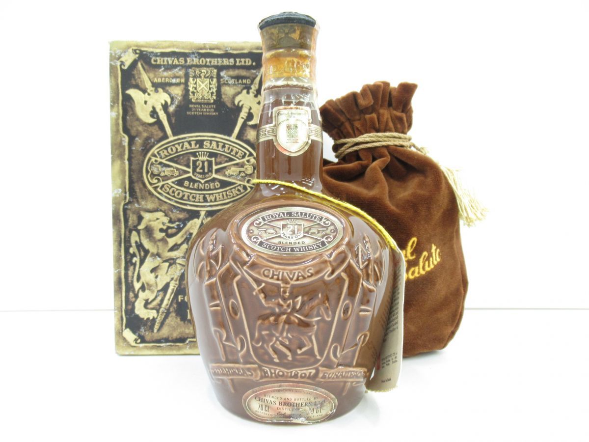未開封品！ SALUTE 21年 ブレンデッドスコッチウイスキー 古酒 ROYAL SALUTE ロイヤルサルート 21年 茶 陶器 ブレンデッド